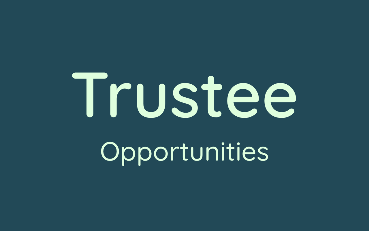 Image with words trustee opportunities